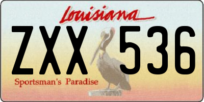 LA license plate ZXX536