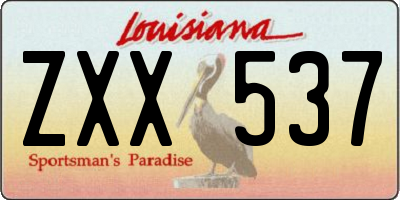 LA license plate ZXX537