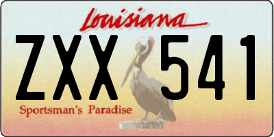LA license plate ZXX541