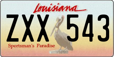 LA license plate ZXX543