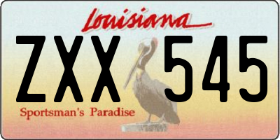 LA license plate ZXX545