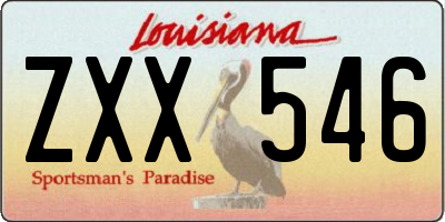 LA license plate ZXX546