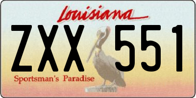 LA license plate ZXX551