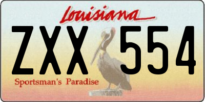 LA license plate ZXX554