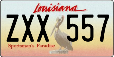 LA license plate ZXX557