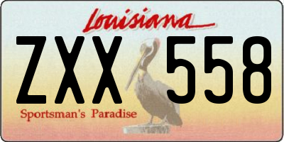 LA license plate ZXX558