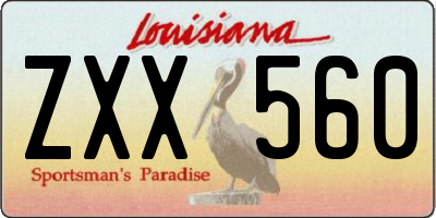 LA license plate ZXX560