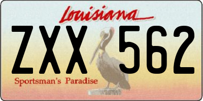 LA license plate ZXX562