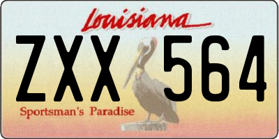 LA license plate ZXX564