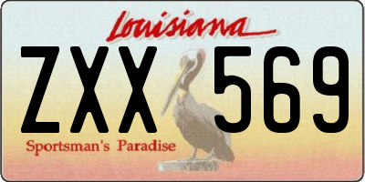 LA license plate ZXX569