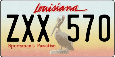 LA license plate ZXX570