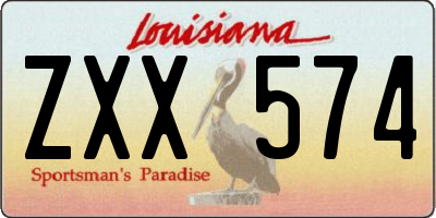 LA license plate ZXX574