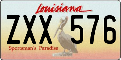 LA license plate ZXX576