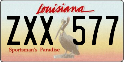 LA license plate ZXX577