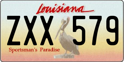 LA license plate ZXX579