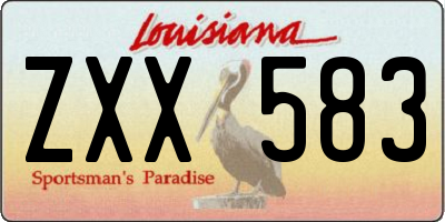 LA license plate ZXX583