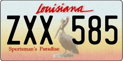 LA license plate ZXX585