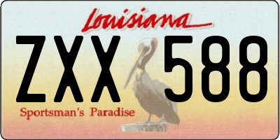 LA license plate ZXX588