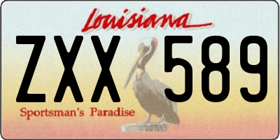 LA license plate ZXX589