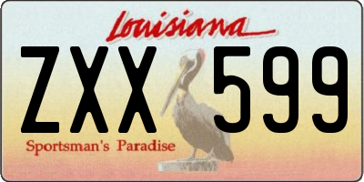 LA license plate ZXX599