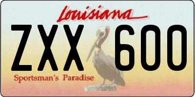 LA license plate ZXX600