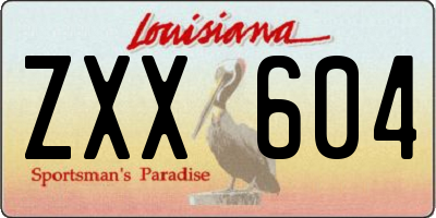 LA license plate ZXX604