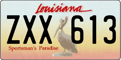 LA license plate ZXX613