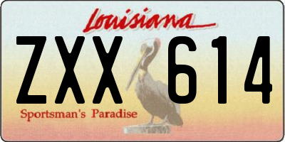 LA license plate ZXX614