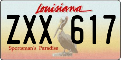 LA license plate ZXX617