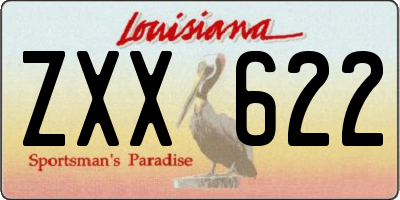 LA license plate ZXX622