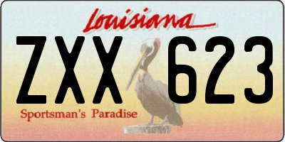 LA license plate ZXX623