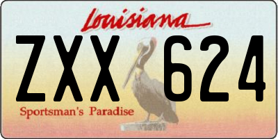 LA license plate ZXX624