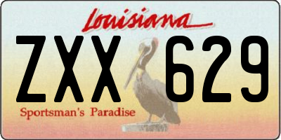 LA license plate ZXX629