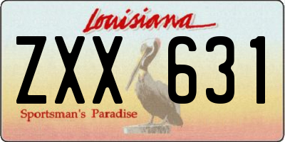 LA license plate ZXX631