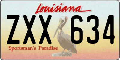 LA license plate ZXX634