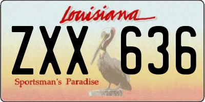 LA license plate ZXX636