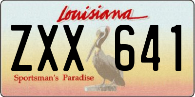 LA license plate ZXX641