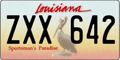 LA license plate ZXX642