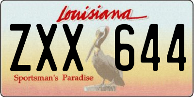 LA license plate ZXX644