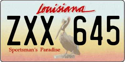 LA license plate ZXX645