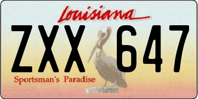 LA license plate ZXX647