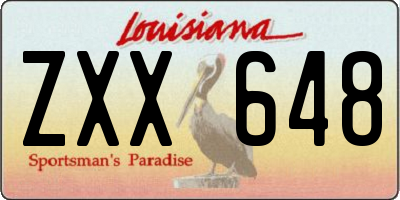 LA license plate ZXX648