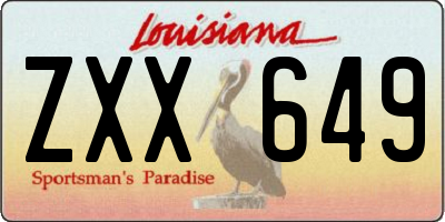 LA license plate ZXX649