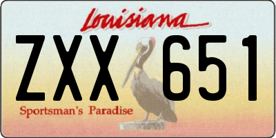 LA license plate ZXX651