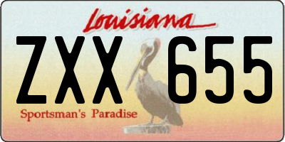 LA license plate ZXX655