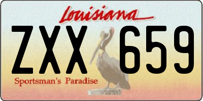 LA license plate ZXX659