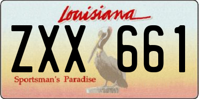 LA license plate ZXX661