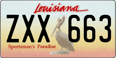 LA license plate ZXX663