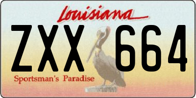 LA license plate ZXX664