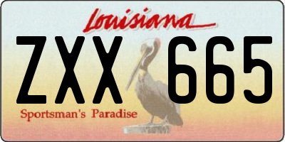 LA license plate ZXX665